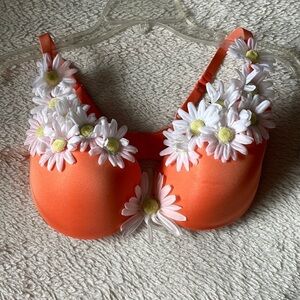 Handmade Festival Daisy Coral Bra Top